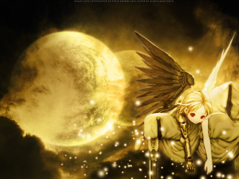 Blonde Angel with Wings — Gold