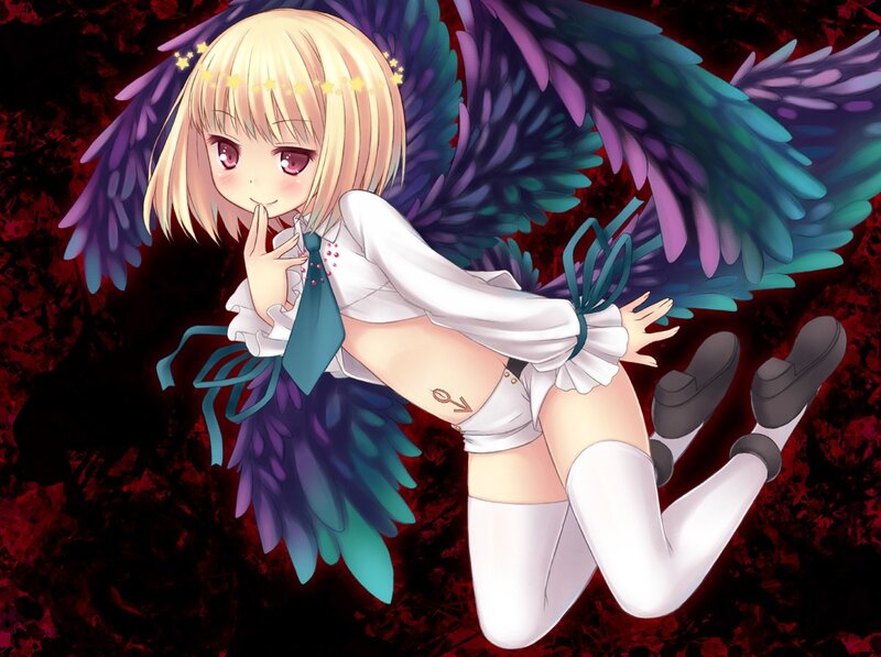 blonde angel with wings