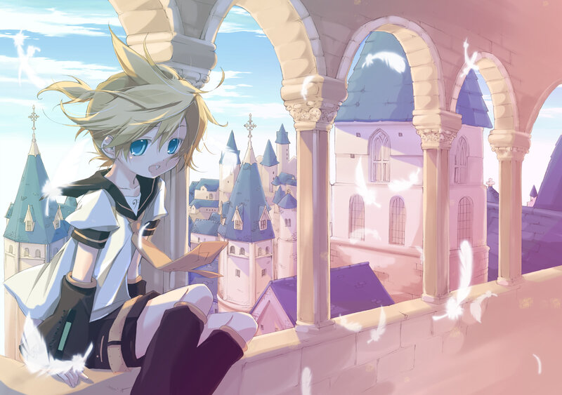 Blonde Anime Boy — Blue, Serene, Afternoon