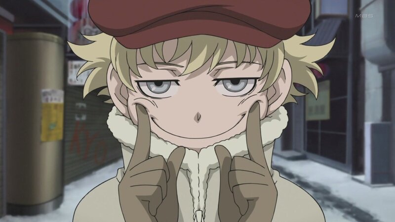 Blonde Anime Boy — Brown, Playful