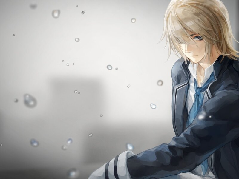 Blonde Anime Boy — Gray
