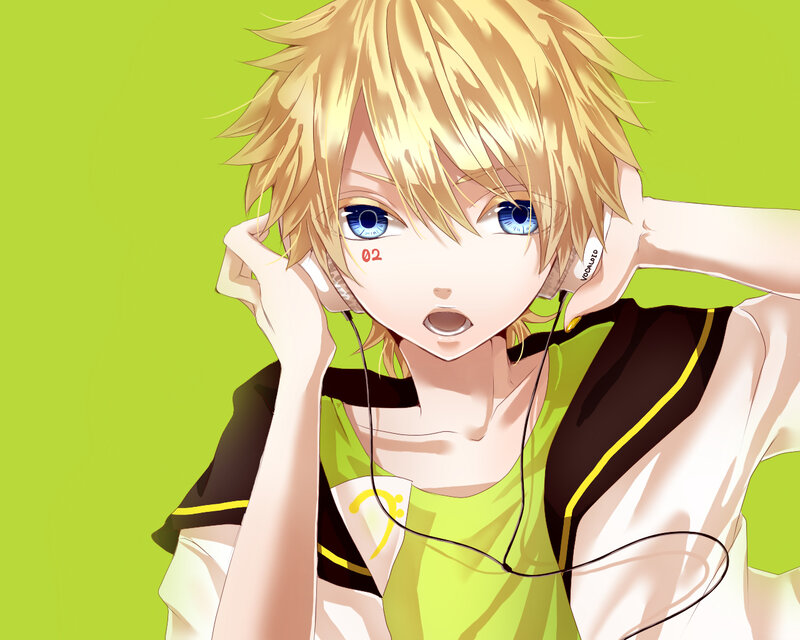 Blonde Anime Boy — Lime Green