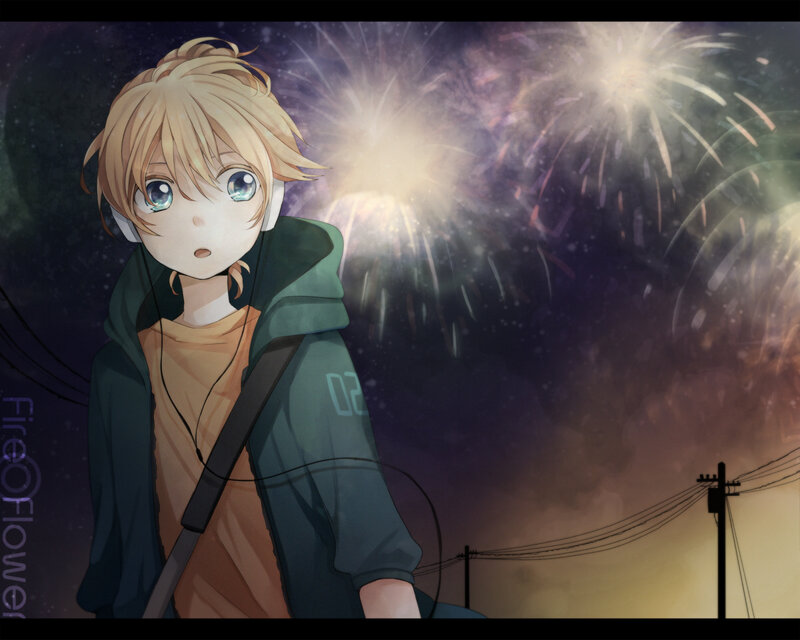 Blonde Anime Boy — Purple, Dramatic