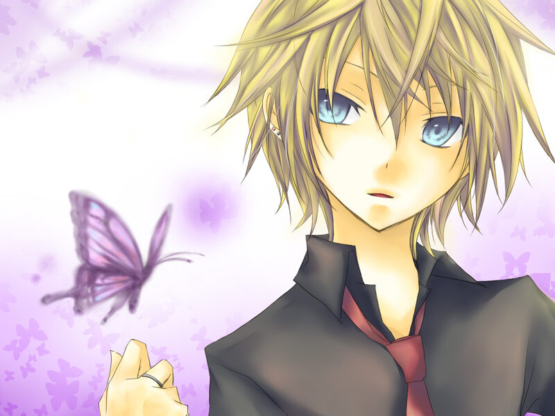 Blonde Anime Boy — Purple