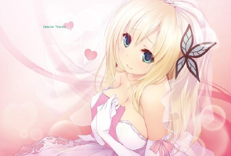 blonde anime bride