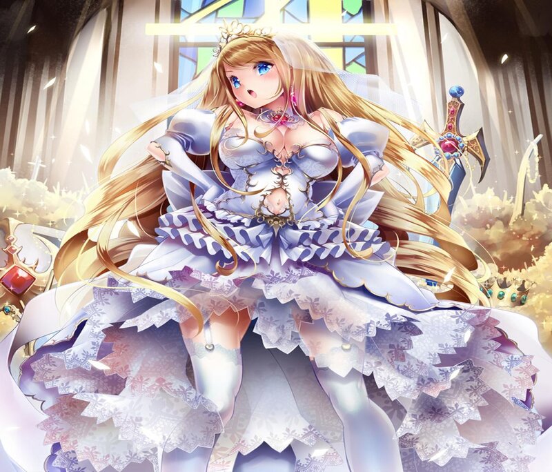 Blonde Anime Bride — White, Dramatic