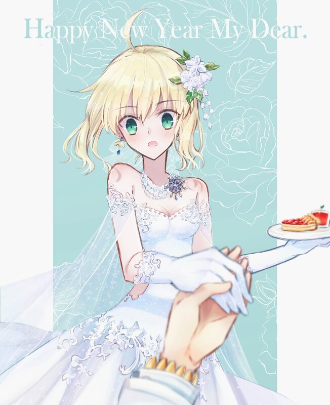 Blonde Anime Bride — White, Festive