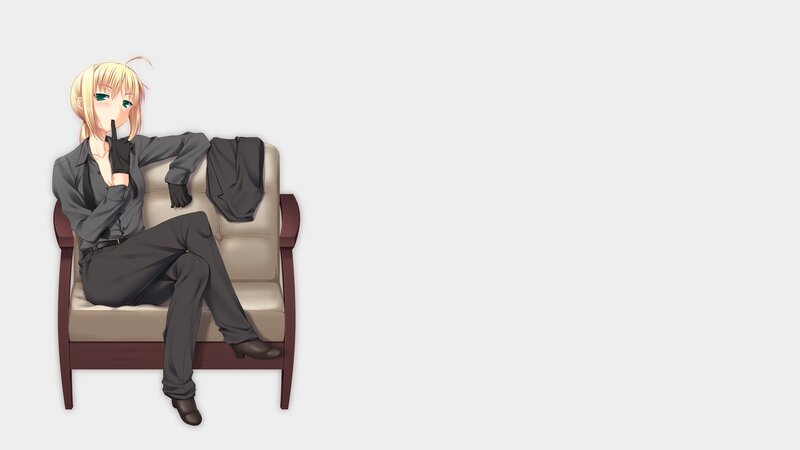 Blonde Anime Character — Beige, Calm