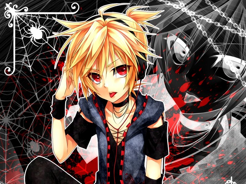 Blonde Anime Character — Black, Dark, Dramatic