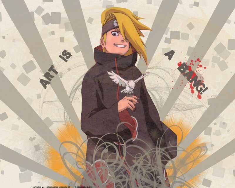 Blonde Anime Character — Black, Dramatic, Bird
