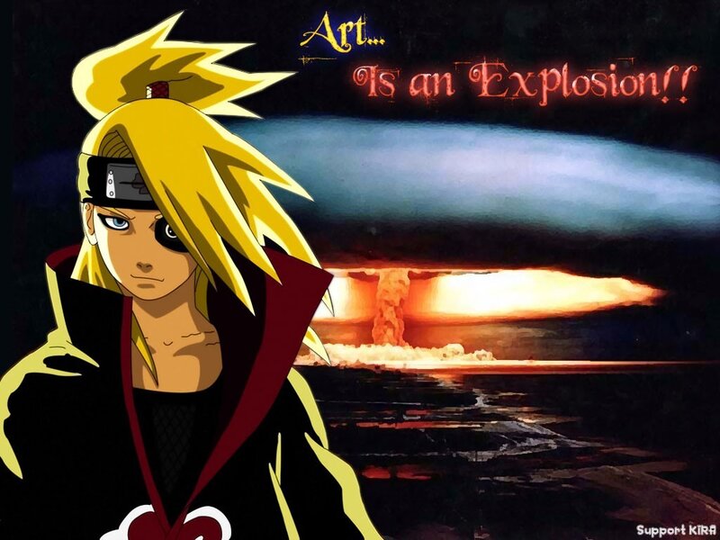 Blonde Anime Character — Black, Dramatic, Night, Explosion