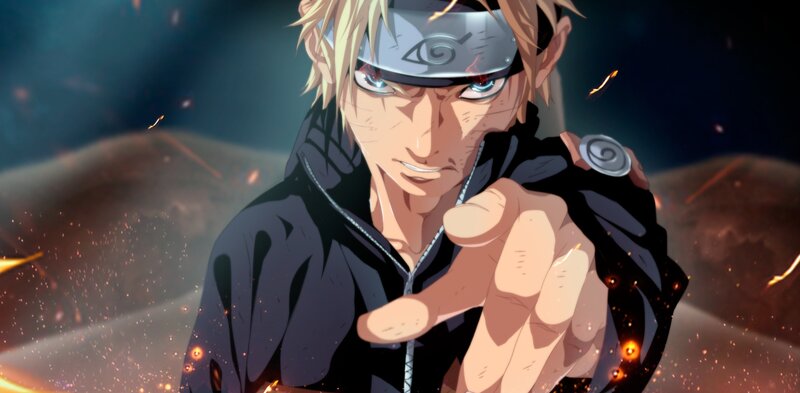 Blonde Anime Character — Black, Dramatic, Night, Headband