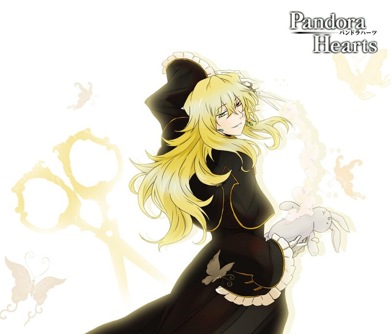 Blonde Anime Character — Black, Dramatic, Scissors
