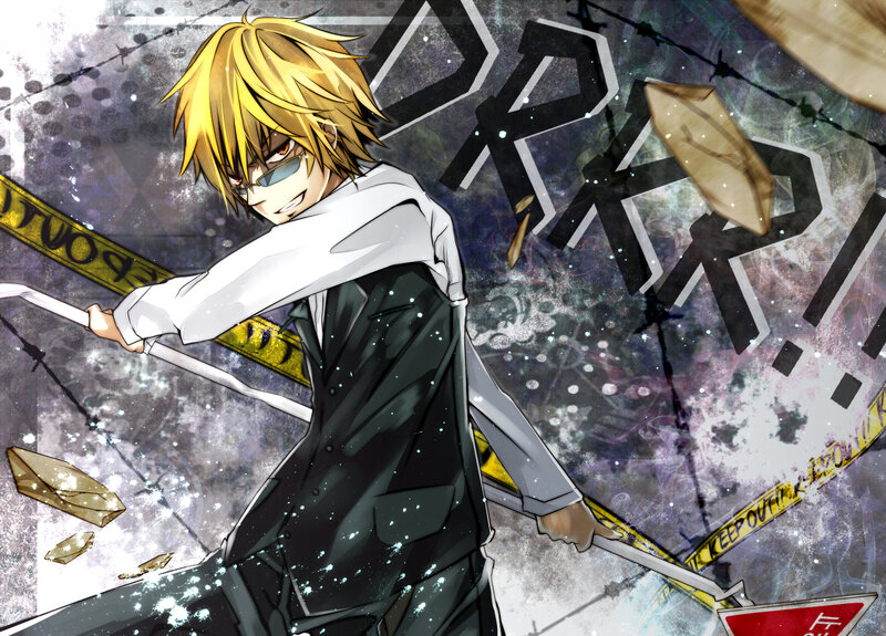 Blonde Anime Character — Black, Dramatic, Sunglasses