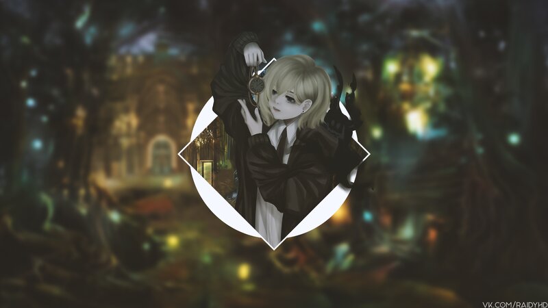 Blonde Anime Character — Black, Mysterious