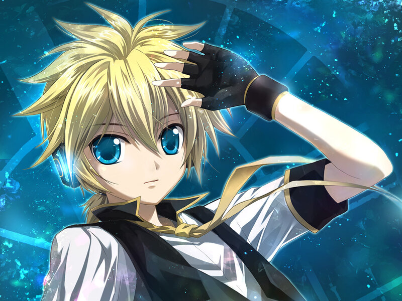 Blonde Anime Character — Blue, Dramatic, Blue Eyes