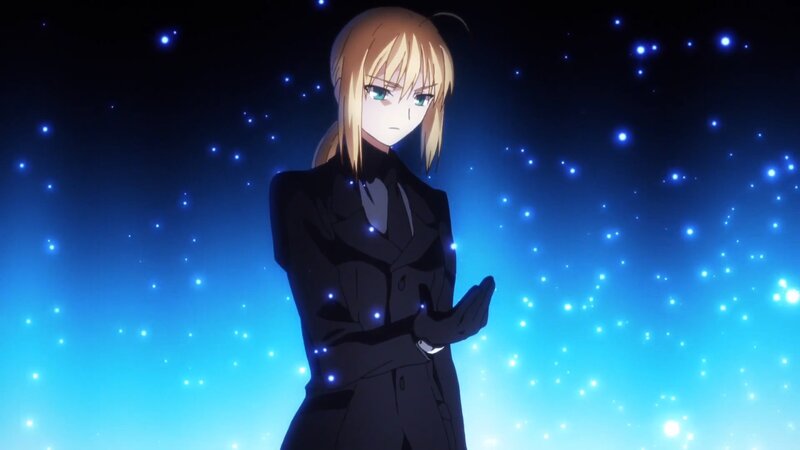 Blonde Anime Character — Blue, Dramatic, Night, Stars