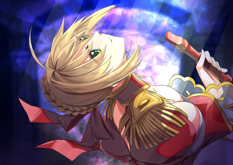 Blonde Anime Character — Blue, Dramatic, Night, Sword, Magic