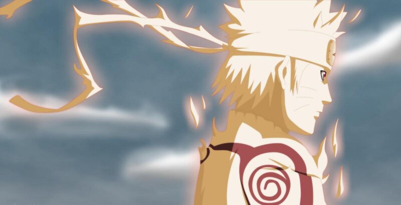 Blonde Anime Character — Blue, Dramatic, Spiral Symbol