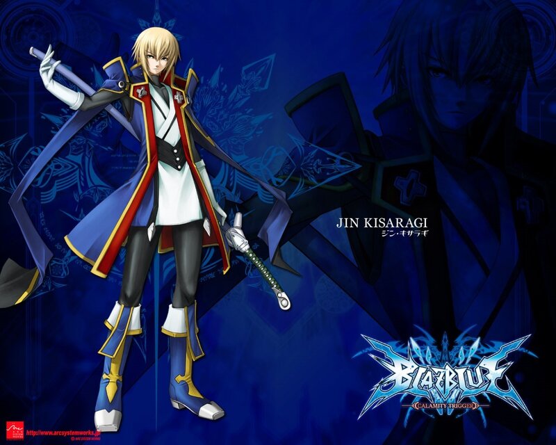 Blonde Anime Character — Blue, Dramatic, Sword, Blue Background