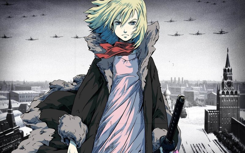 Blonde Anime Character — Blue, Dramatic, Winter, Manga