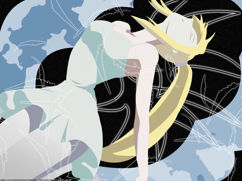 Blonde Anime Character — Blue, Dramatic, World Map
