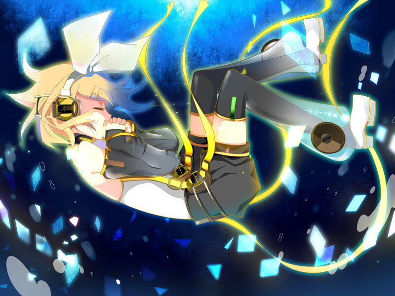 Blonde Anime Character — Blue, Dynamic, Night