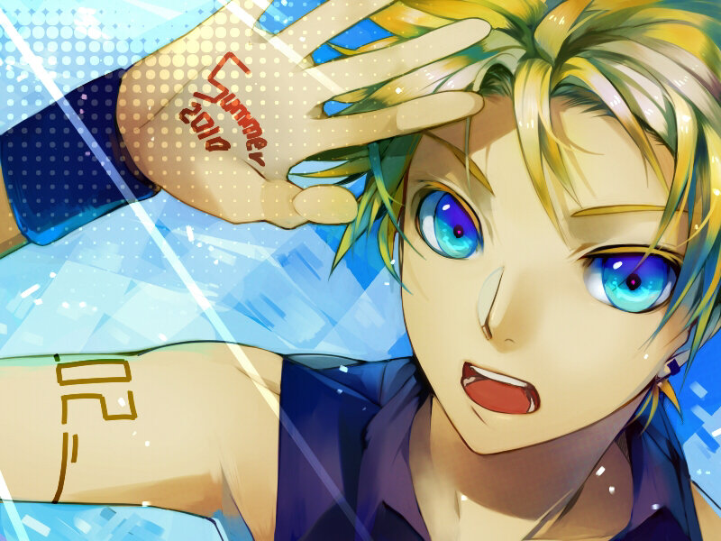 Blonde Anime Character — Blue, Energetic