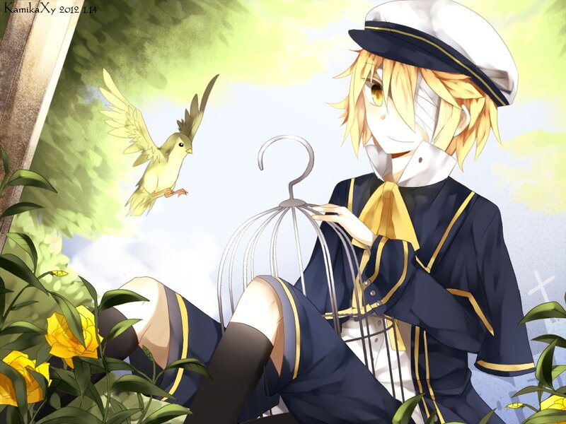Blonde Anime Character — Blue, Serene, Afternoon