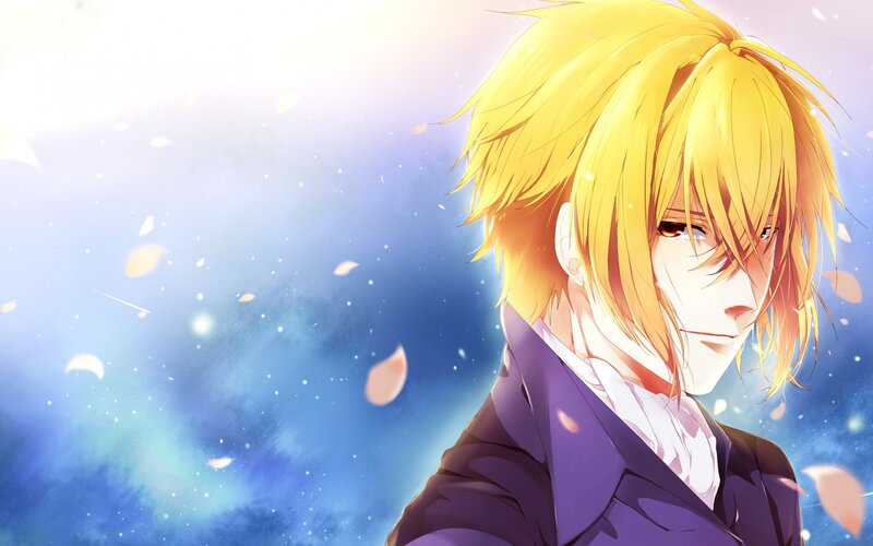 Blonde Anime Character — Blue, Serene, Spring