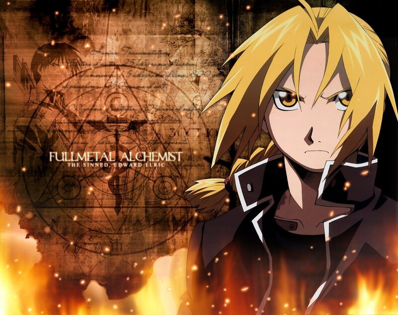 Blonde Anime Character — Brown, Dramatic, Fire