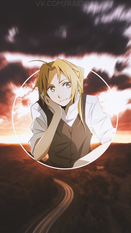 Blonde Anime Character — Brown, Dramatic, Sunset, Sky