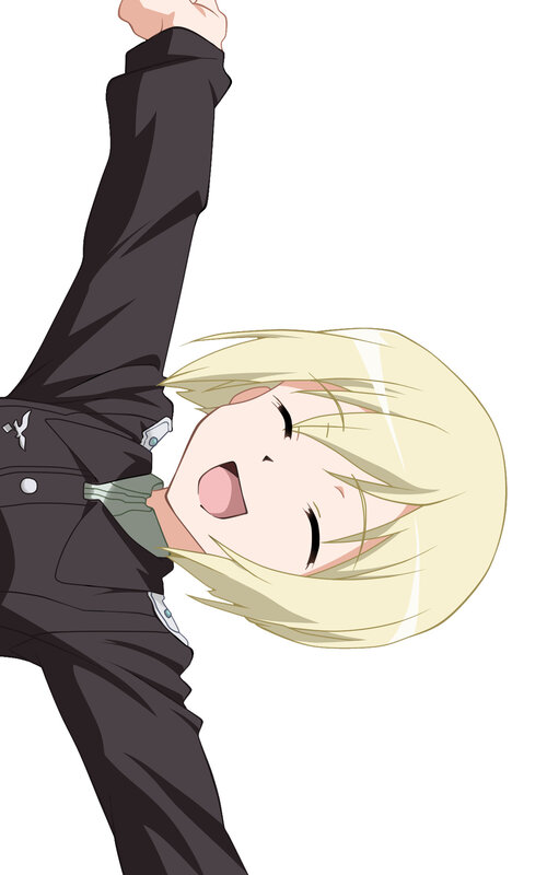 blonde anime character cheering