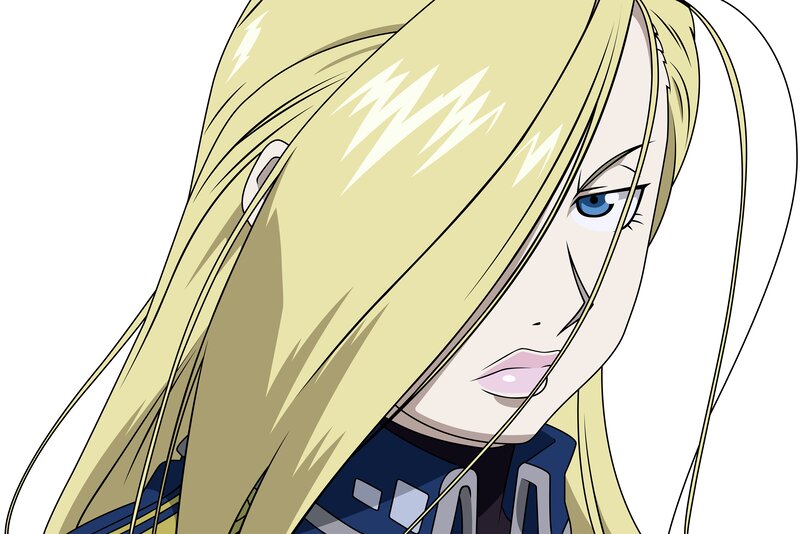 blonde anime character close-up