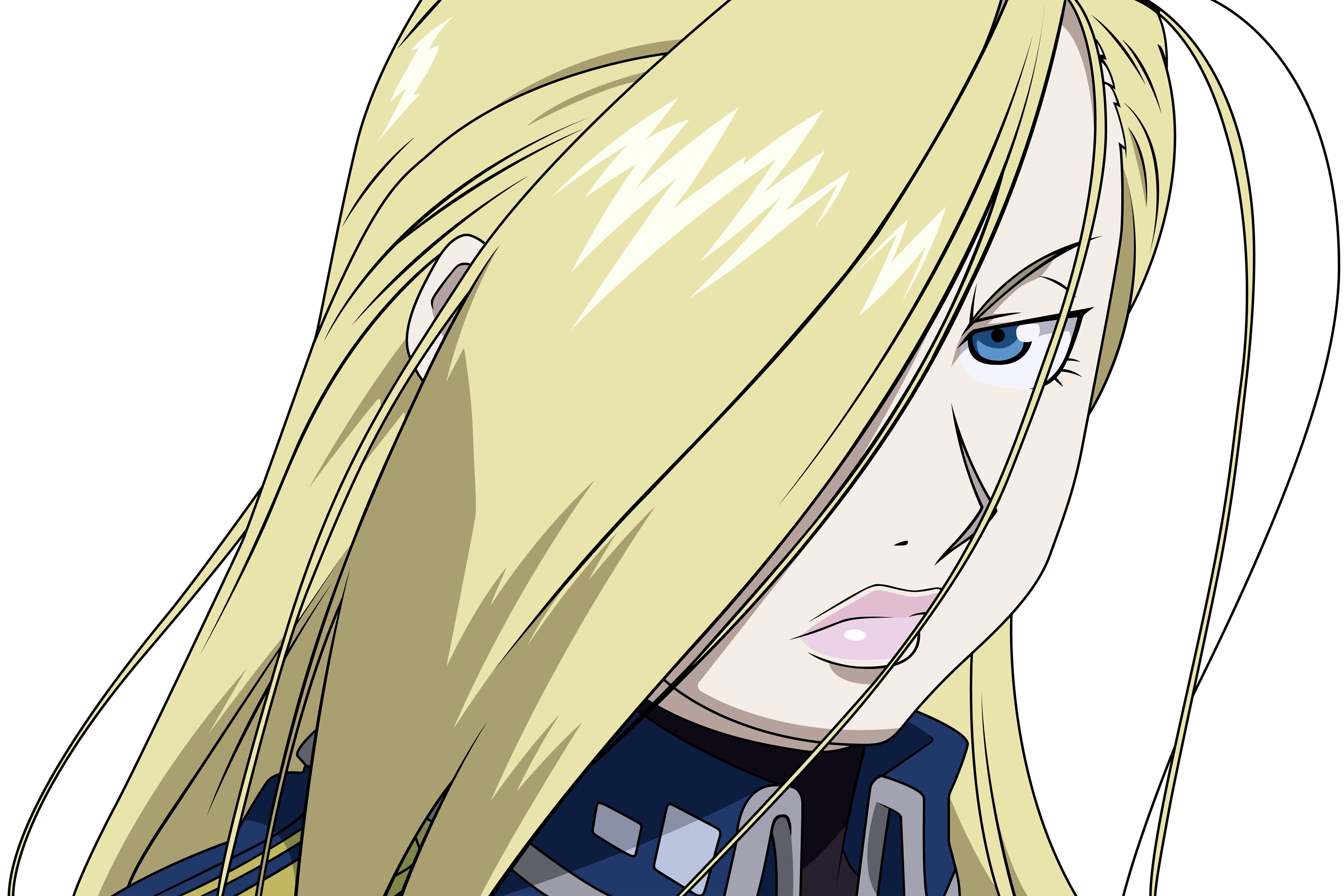 blonde anime character close-up