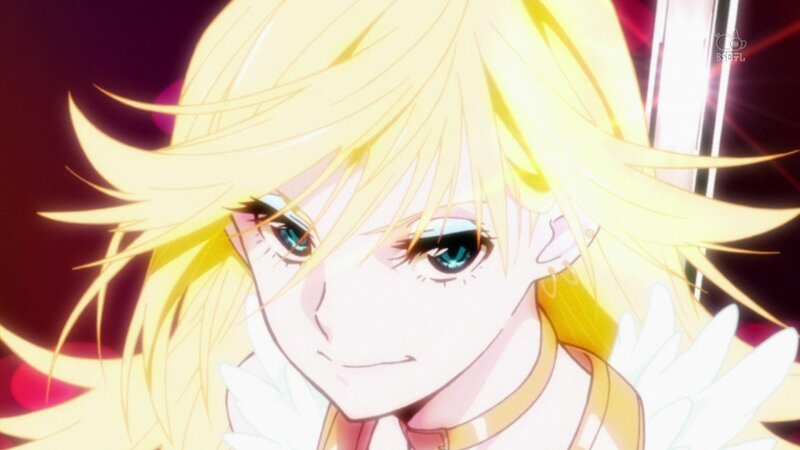 blonde anime character close-up