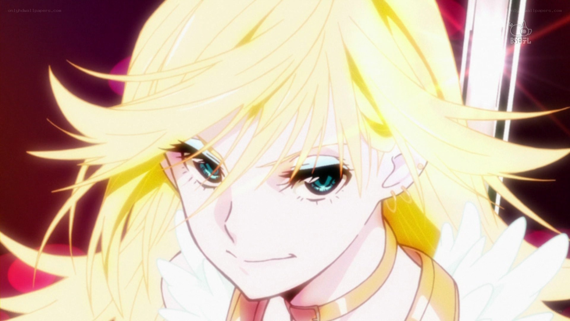 blonde anime character close-up