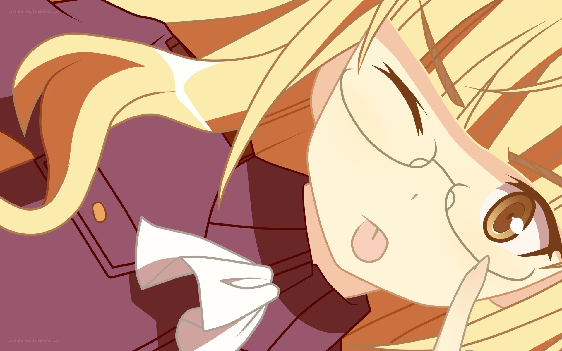 blonde anime character close-up