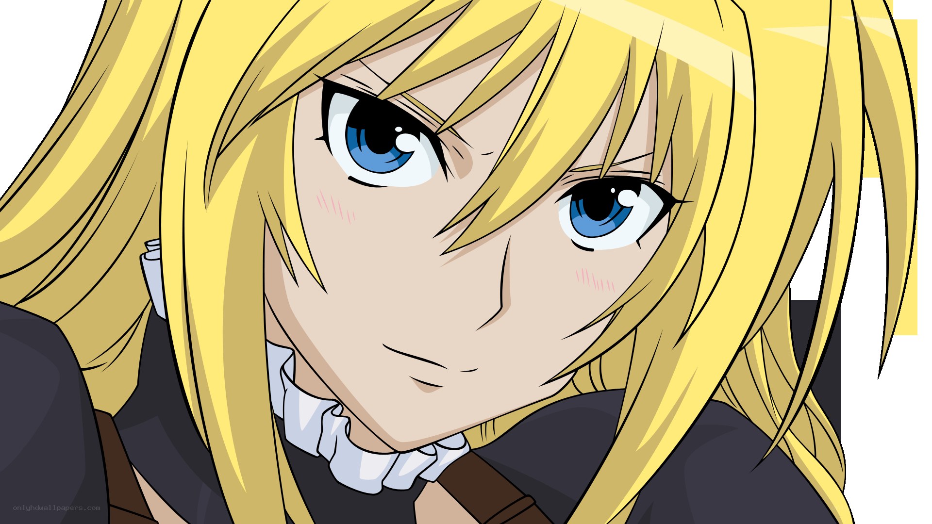 blonde anime character close-up
