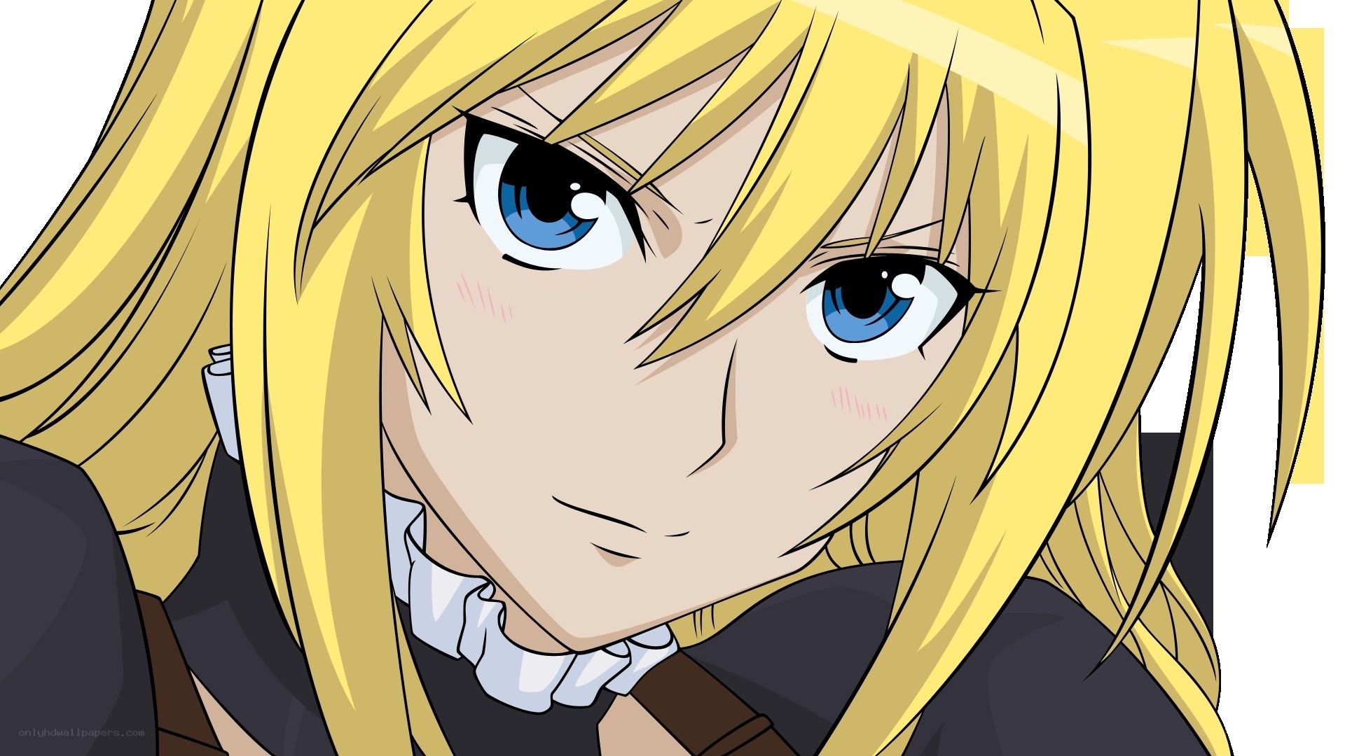 blonde anime character close-up