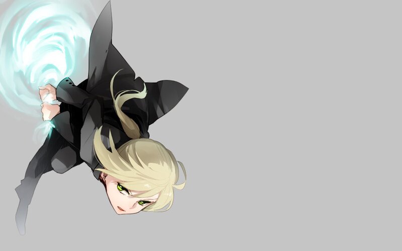 Blonde Anime Character — Gray, Dramatic, Magic