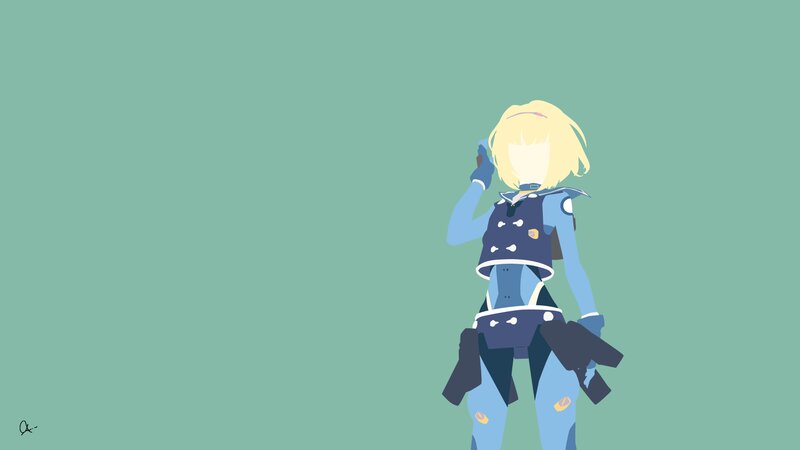 Blonde Anime Character — Green, Calm, Blonde Hair