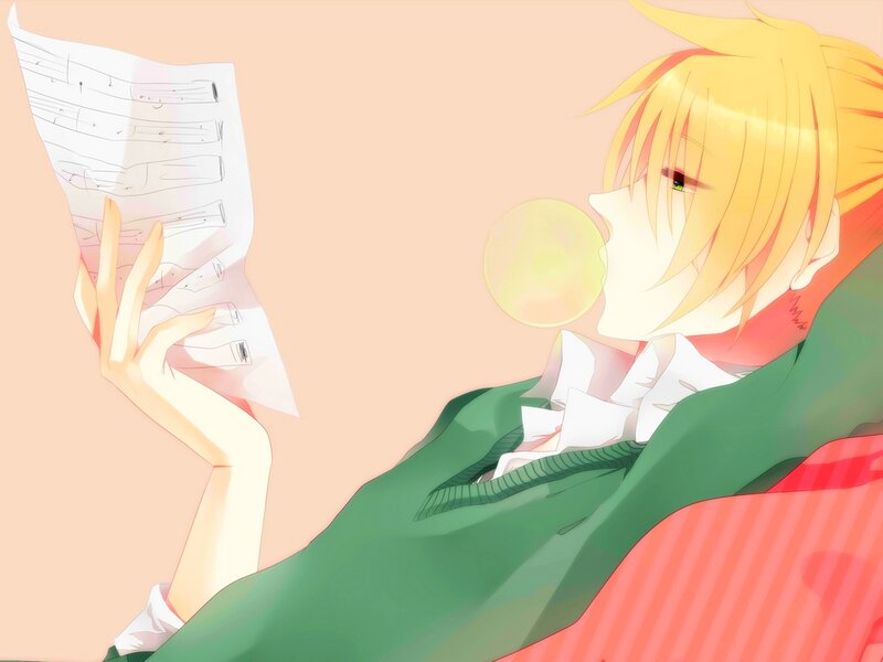 Blonde Anime Character — Green, Relaxed