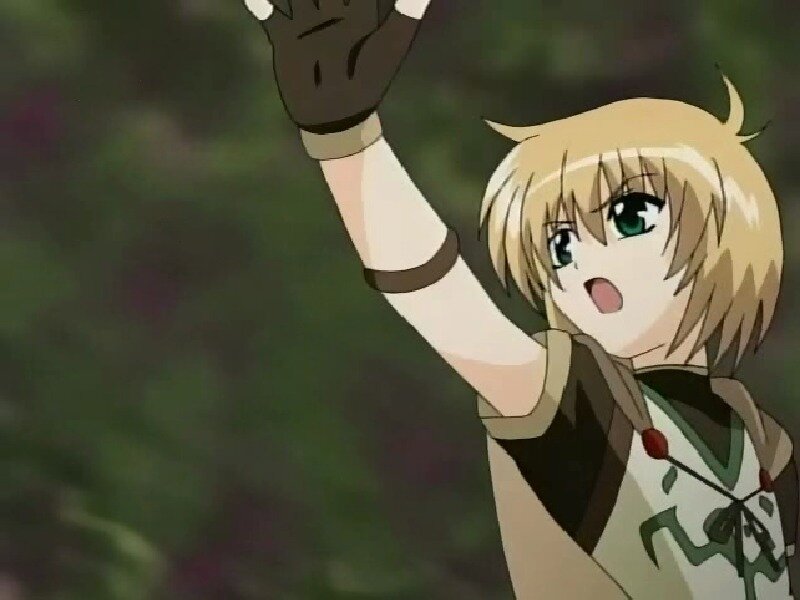 Blonde Anime Character — Green, Surprised