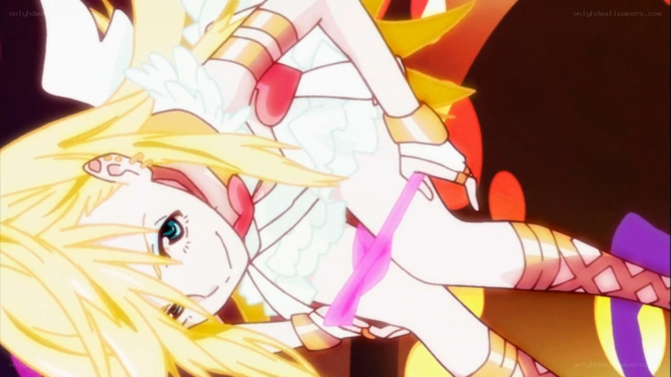 blonde anime character in action