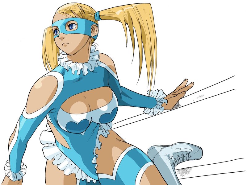 blonde anime character in blue suit