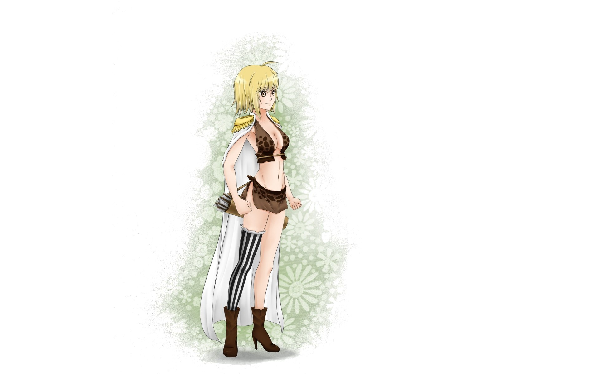 blonde anime character in leopard print