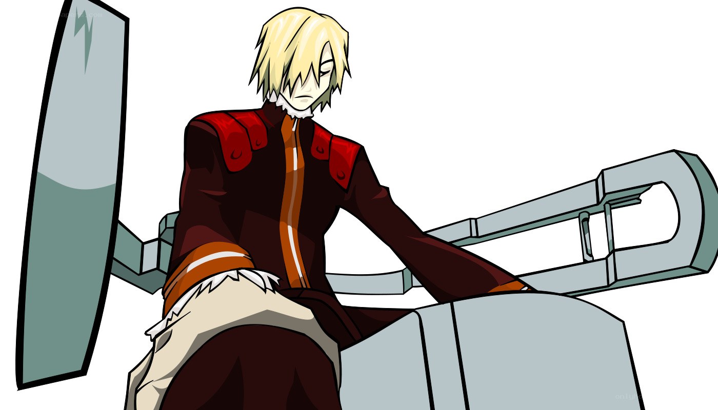 blonde anime character in red jacket