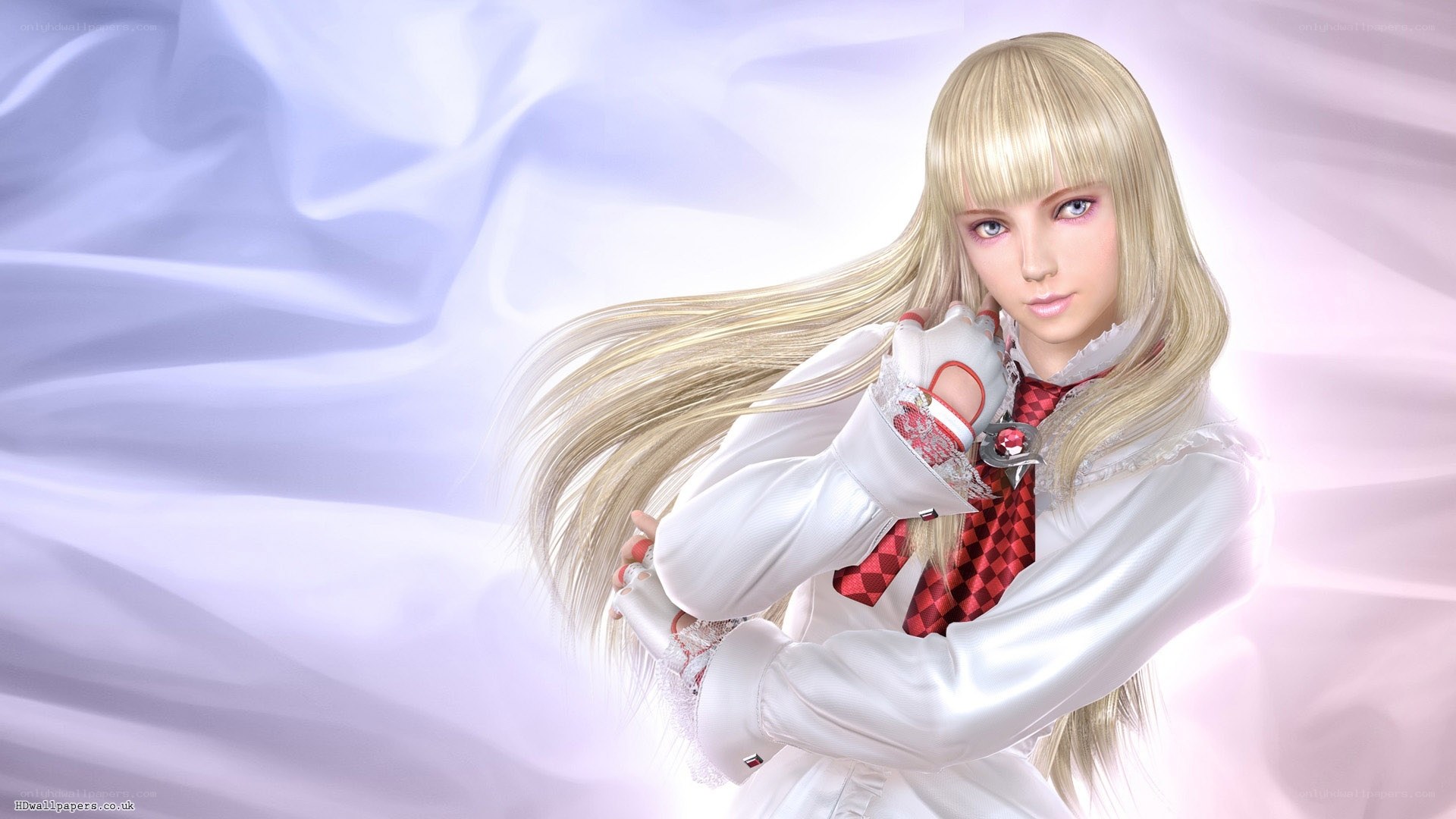 blonde anime character in white