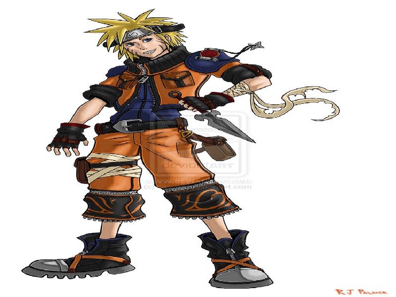 Blonde Anime Character — Orange, Confident